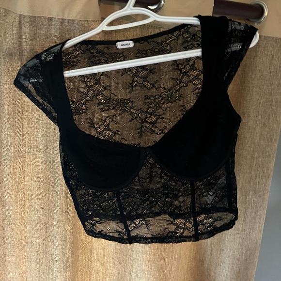 black lace crop top from garage - Picture 2 of 2